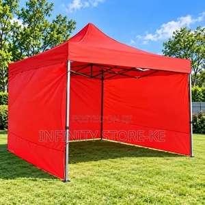 Red Pop-Up Gazebo Tent Canopy with Side Covers - 3x3m