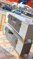 Modern Grey & Gold TV Stand | Luxury Console - 1