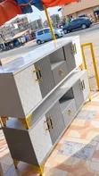 Modern Grey & Gold TV Stand | Luxury Console - 2
