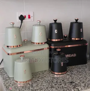 Seti ya Vipande 4 vya Mkate na Vitufe vya Kuhifadhi na Vitu vya Rose Gold
