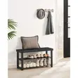 LASA 3-Tier Bamboo Shoe Bench, Nyeusi, 90cm - 3
