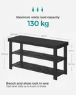 LASA 3-Tier Bamboo Shoe Bench, Black, 90cm - 2