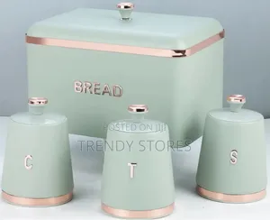 Elegant 4-Piece Bread Bin & Canister Set