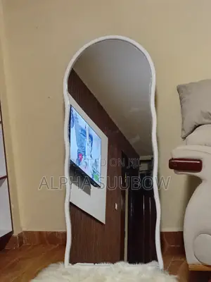 Wavy Cloud Full-Length Mirror - White Frame