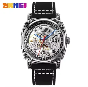 SKMEI Luxury Square Skeleton Watch - Engraved Retro