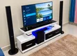 Modern White & Black TV Stand with LED - 2