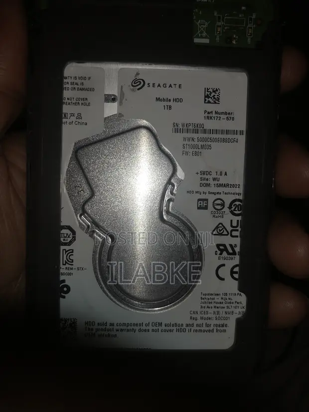 Seagate 1TB Hard Drive - 100% Health - 1