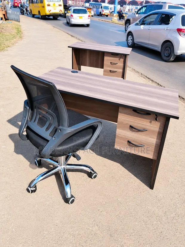Boss Office Products Office Study Desk and Mesh Chair Set - 1