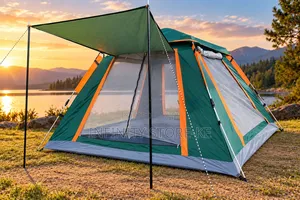 Durable 5-8 Person Camping Tent with Sunshade