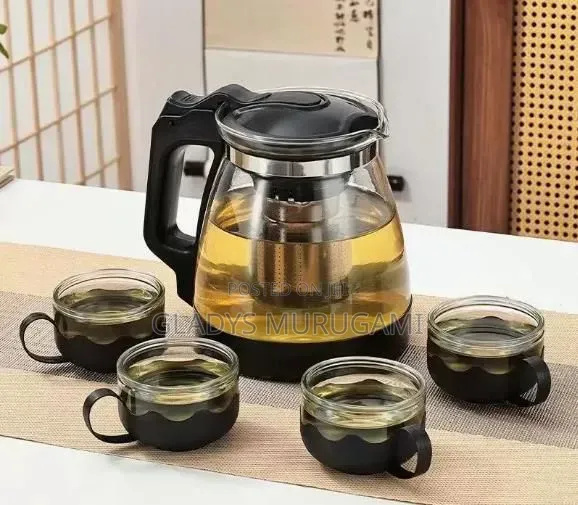 Seti ya Chai: Birika (1000ml) na Vikombe 4 (150ml) - 1