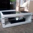 Meza ya Kahawa ya Kisasa ya Kioo Nyeusi na Nyeupe 4x2 - 2