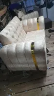 Luxury Cream Mocket 2-Seater Loveseat - 1