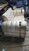 Luxury Cream Mocket 2-Seater Loveseat - 2