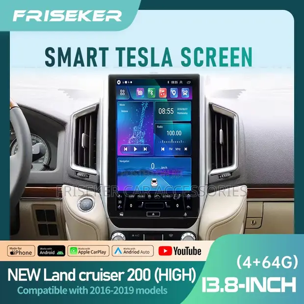 FRISEKER 13.8" Tesla-Style Android Screen for Toyota Land Cruiser 200 (2016-2019) - 1