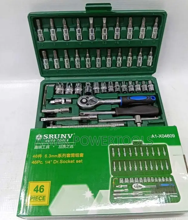 SRNUV 46-Piece 1/4" Dr. Socket Set (Model A1-X04609) - 1
