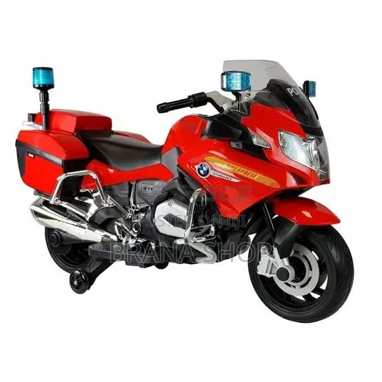 Durable Red Police Edition 24V Kids Motorcycle - 1