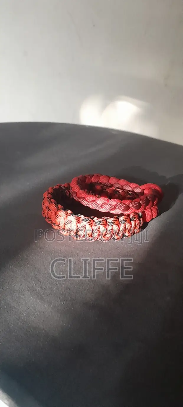 Paracord Bracelets - Orange, Pair - 1