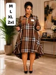Kanzu ya Wanawake Rangi ya Brown (T-Shirt Dress) - 2