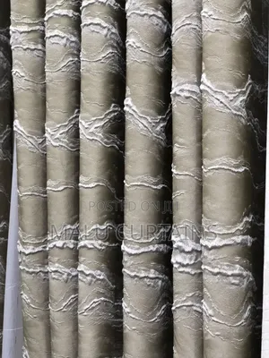 Taupe Textured Wave Curtain - Brand New