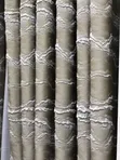 Taupe Textured Wave Curtain - Brand New - 1