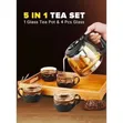 Heat Resistant Borosilicate Glass 5-in-1 Tea Pot Set - 1