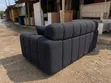 New Modern Square-Tufted Boucle Sofa - Charcoal Black - 2