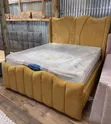 Kitanda Kipya cha Anasa cha Wingback - Njano ya Haradali - 2