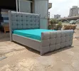 Kitanda cha Premium Chesterfield chenye Vifungo - Kijivu - 2
