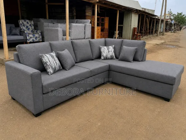 Brand New Modern L-Shaped Sectional Sofa with Chaise - Grey - 1