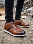 Timberland Viatu vya Wanaume vya Kahawia vya Ngozi vya Smart Casual - 3