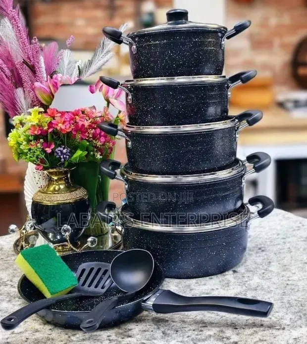 14-Piece JP Non-Stick Cookware Set - Modern Kitchen Essential - 1
