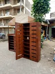 Premium Wooden Shoe Rack - 4 Shelves, Brown - 1