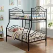 Ornate Black Wrought Iron Twin-Over-Twin Bunk Bed - 1