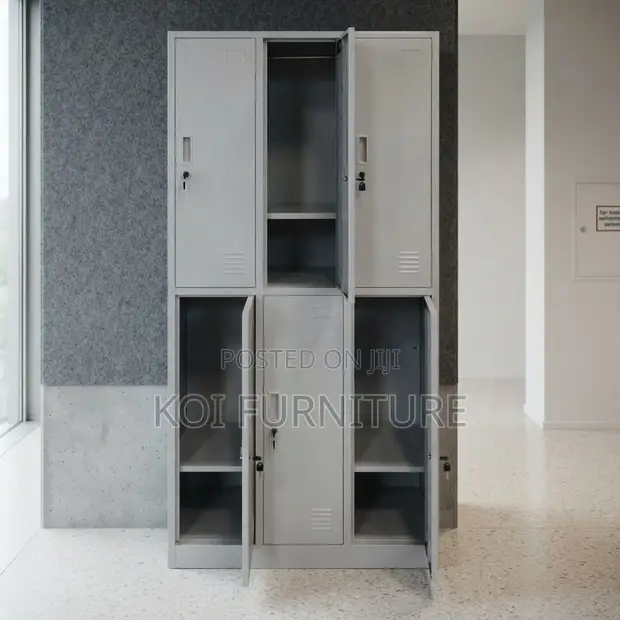 6 Drawer Stainless Steel Office Cabinet - 1
