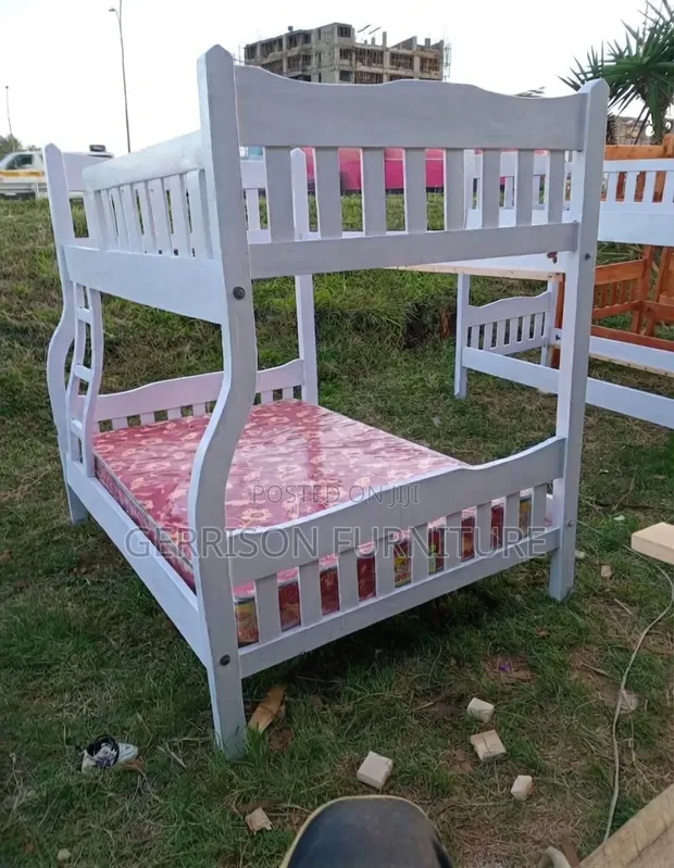 Premium White Wooden Bunk Bed Frame - 1