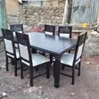 Brand New Solid Hardwood Dining Table Set (6 Chairs) - 1