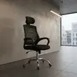 Modern High Backrest Fabric Office Chair with Headrest - 2