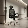 Modern High Backrest Fabric Office Chair with Headrest - 3
