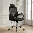 Modern High Backrest Fabric Office Chair with Headrest - 4