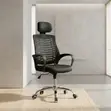 Modern High Backrest Fabric Office Chair with Headrest - 5