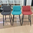 Modern Fabric High Bar Stools - Set of 2 - 2