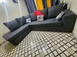 7-Seater L-Shaped Sofa - Gray Fabric - 4
