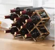 10 Slot Foldable Wooden Wine Bottle Rack - 2