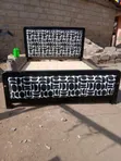 5x6 Bed Black Frame with White and Black Fabric - 1