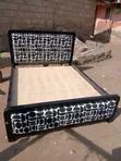5x6 Bed Black Frame with White and Black Fabric - 2
