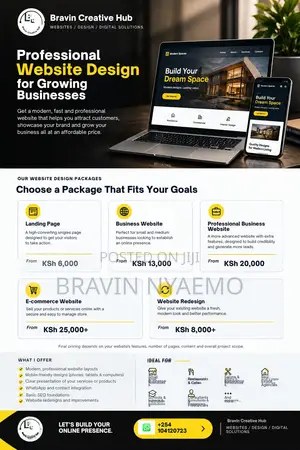 Web Design Packages by Bravin Creative Hub
