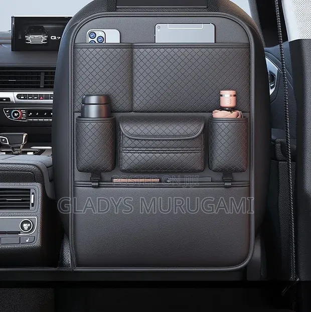 Premium Car Back Seat Organizer - Leather - 1