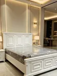 White Panel Bed with Mattress (5x6) - Hardwood - 1