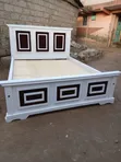 White Panel Bed with Mattress (5x6) - Hardwood - 2
