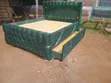 Luxury Emerald Green Storage Bed Frame (5x6) with Gold Strips - 1